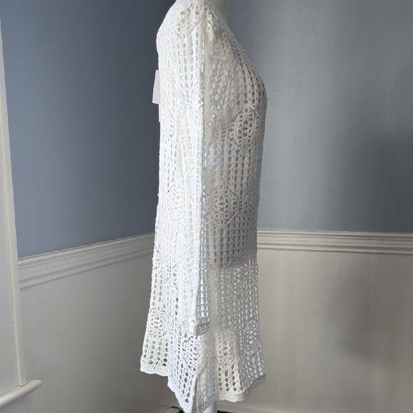 NWT La Blanca Waverly Crochet Swimsuit Coverup - Ivory - Picture 6 of 10